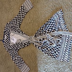 Diane von Furstenberg classic black and white wrap dress, size 12